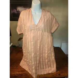 NWT NewIn Blush Pink Blouse Short Sleeve Tunic Top Womens Size L New